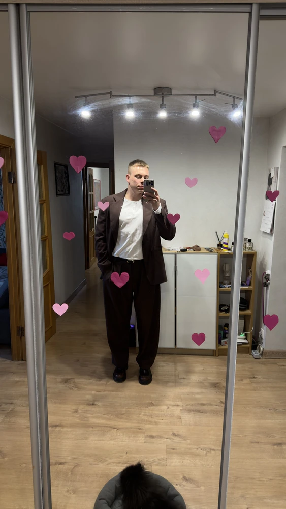 Искал оверсайз пиджак определенного цвета к себе на свадьбу. Взял 2XL на рост 18
