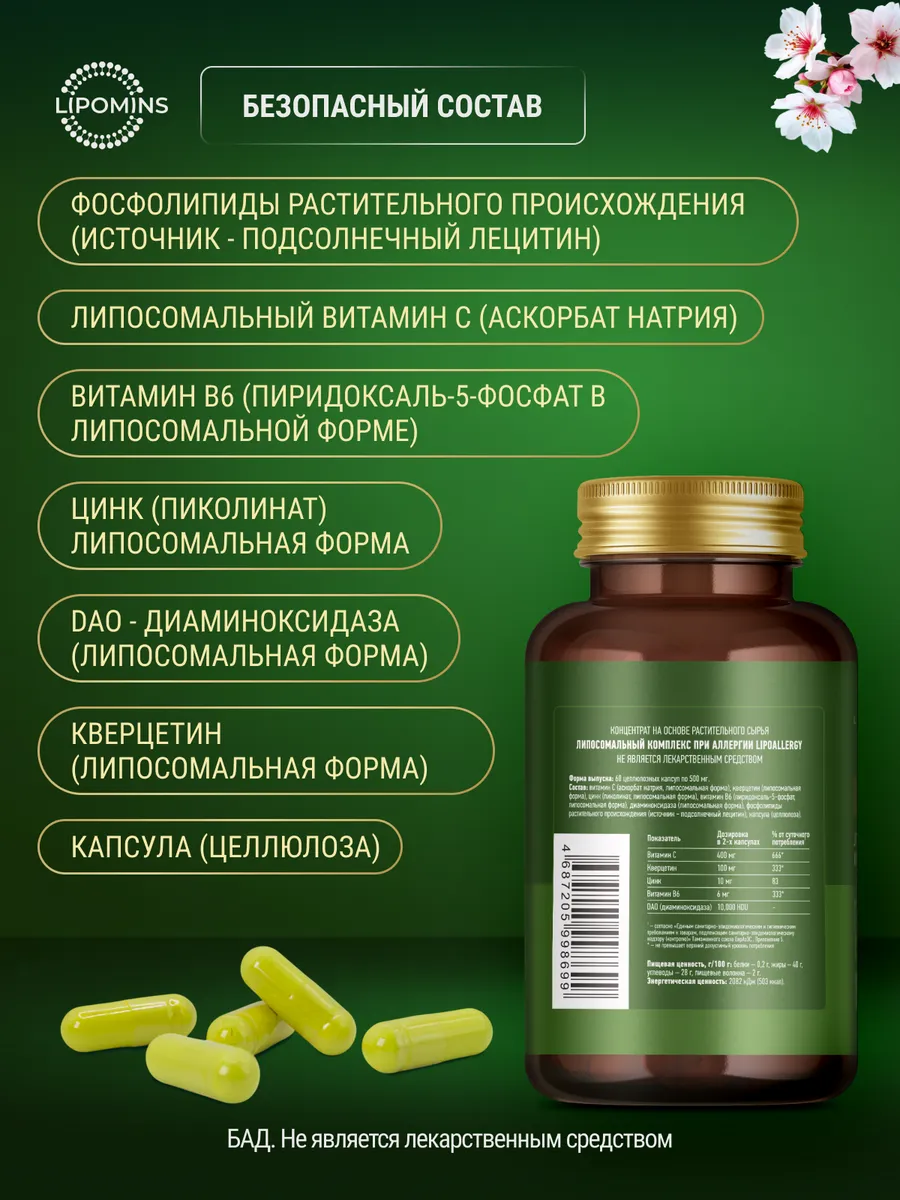 Липосомальный комплекс (при аллергии), капсулы, 60 шт.