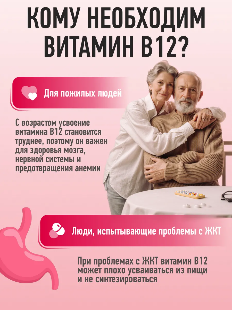 Витамин B12 «Актив 2 в 1» метилкобаламин + аденозилкобаламин