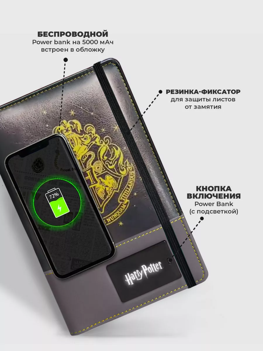 Блокнот А6 с беспроводной зарядкой Power Bank