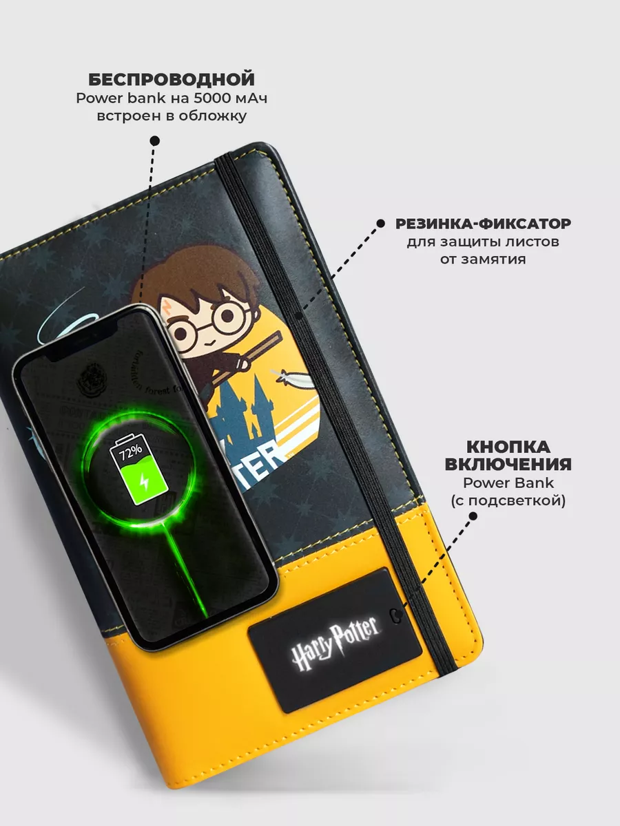 Блокнот А6 с беспроводной зарядкой Power Bank