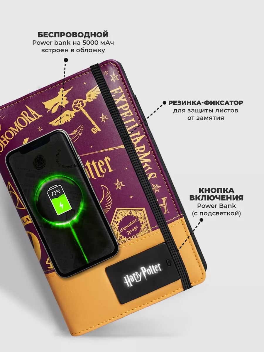 Блокнот А6 с беспроводной зарядкой Power Bank