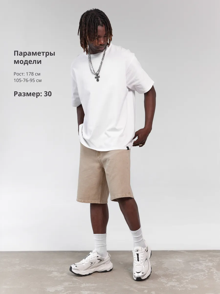 Шорты бермуды джинсовые широкие
