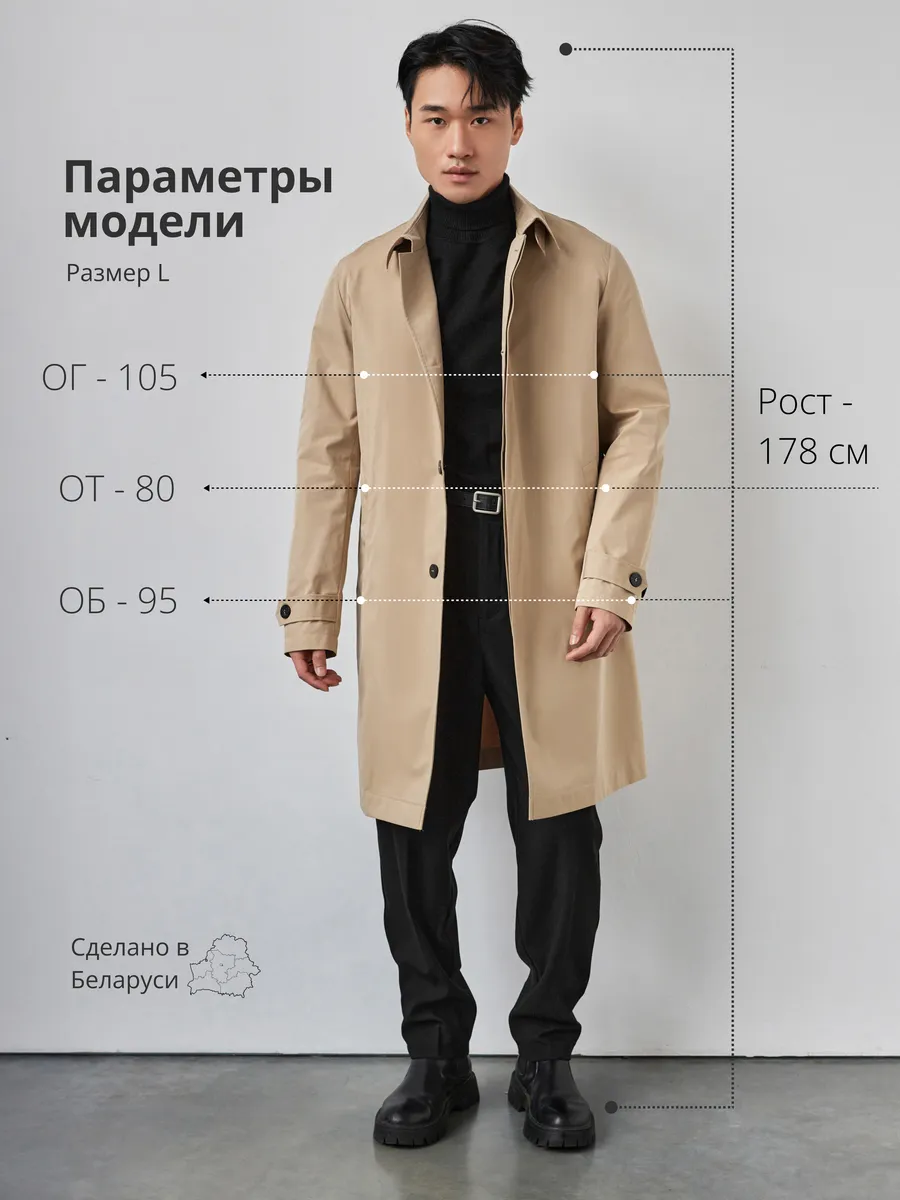 Плащ длинный дождевик демисезонный тренч