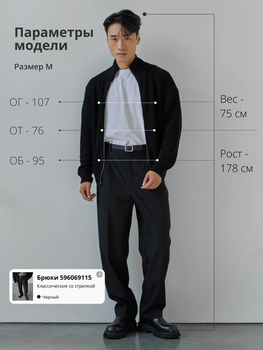 Вязаный кардиган на молнии