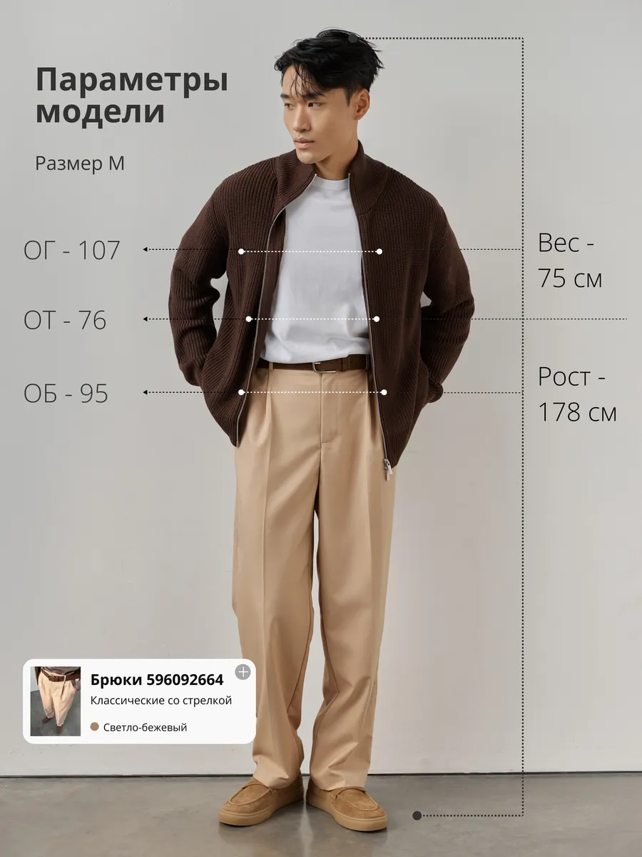 Вязаный кардиган на молнии