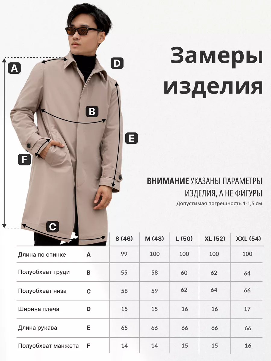 Плащ длинный дождевик демисезонный тренч