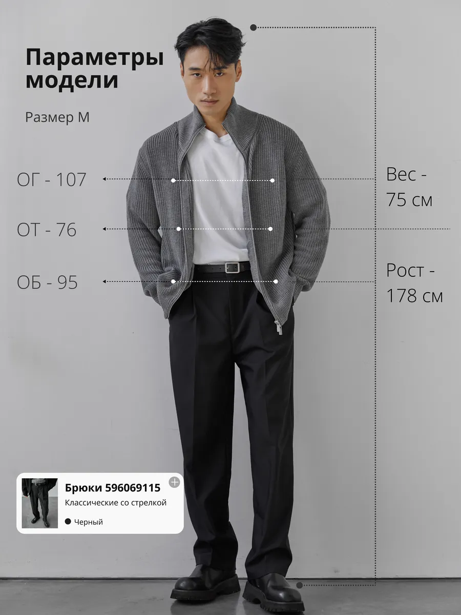 Вязаный кардиган на молнии