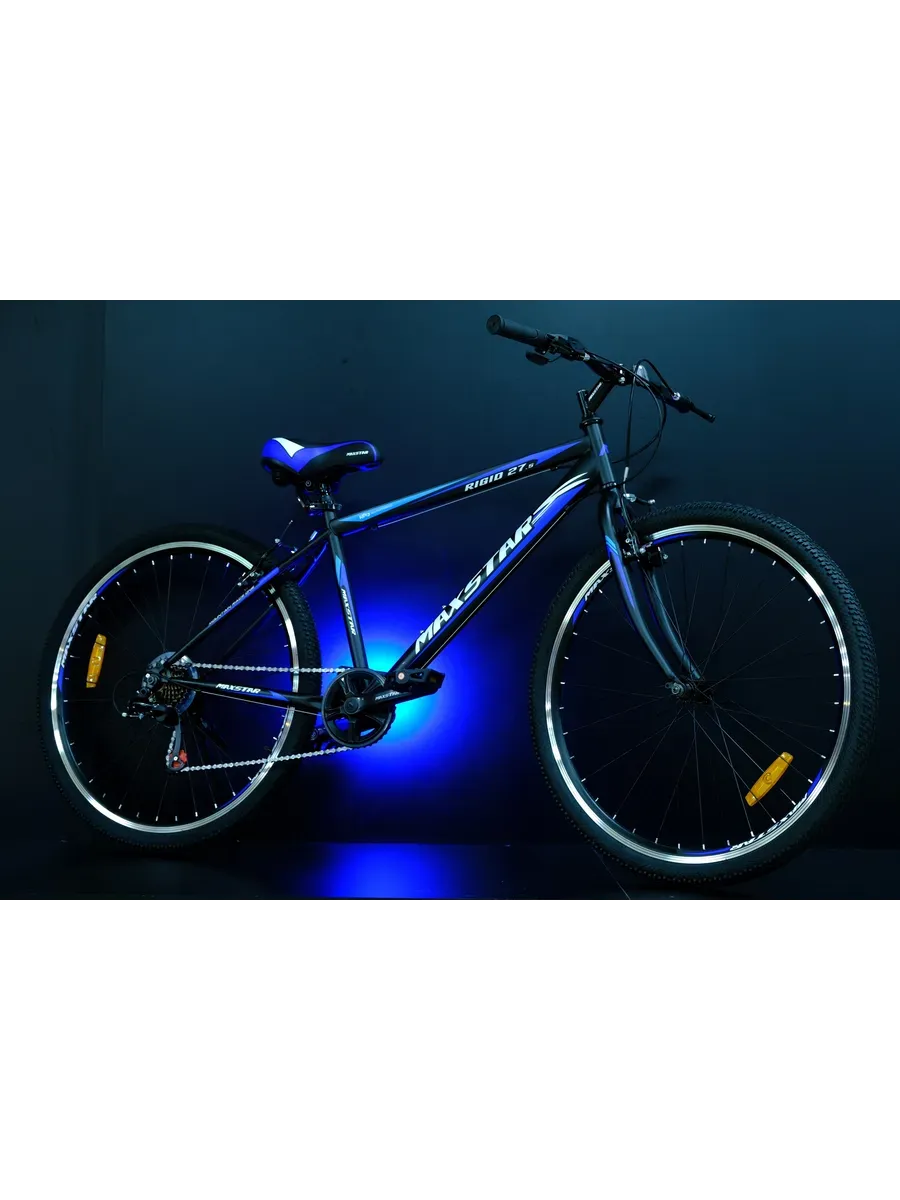 Велосипед Rigid 27,5 черно-синий, под рост 160-175 см.
