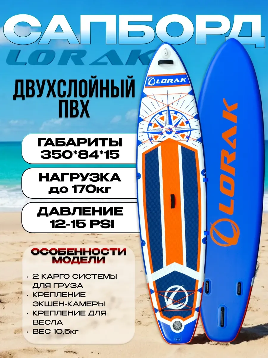 Сапборд двухслойный Lоrak 912, размер 350 см надувной сап