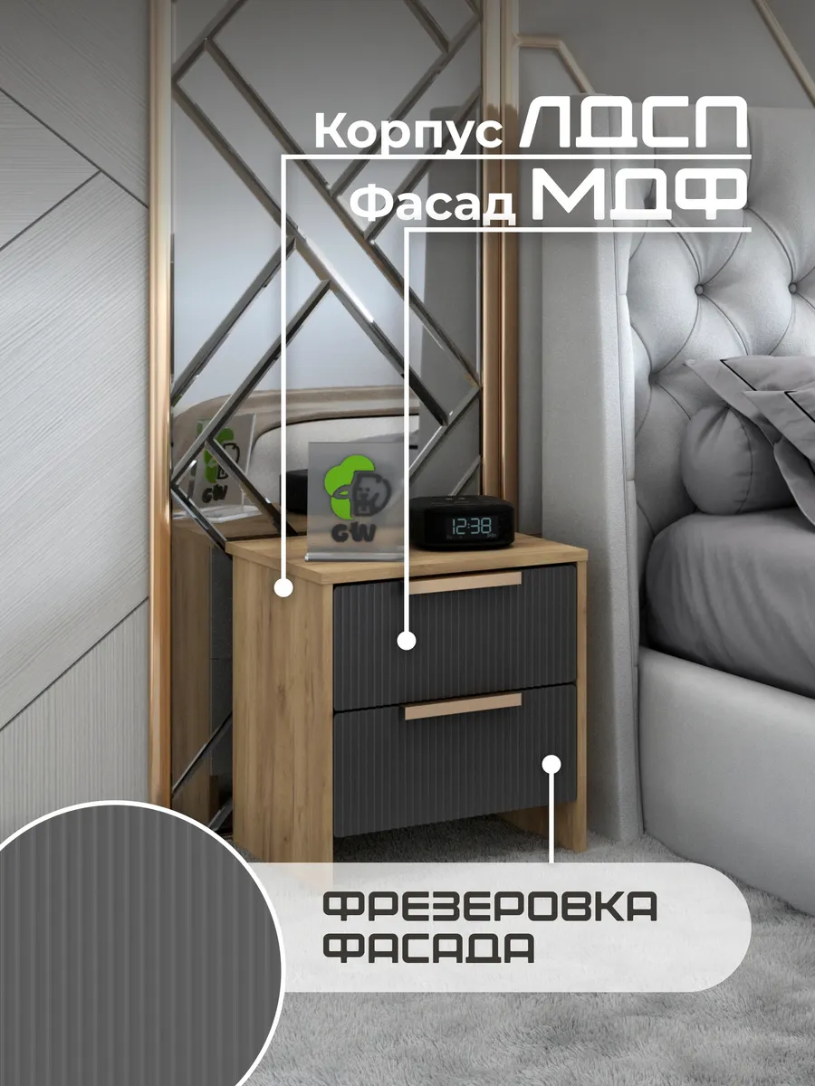 Тумба прикроватная с ящиками