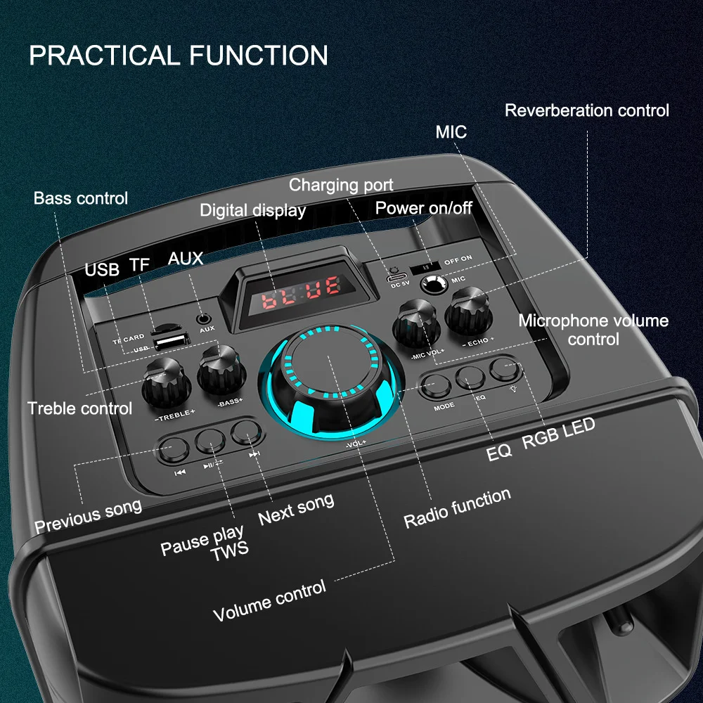 ZQS8210 Bluetooth колонка  большая напольная  