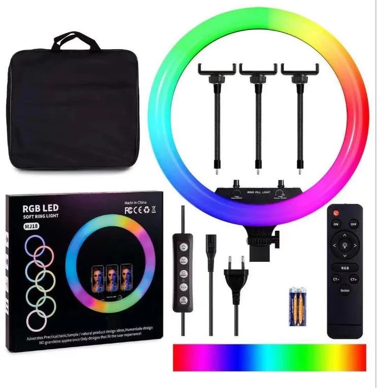 Лампа Кольцевая RGB MJ36 на штативе напольная мощная