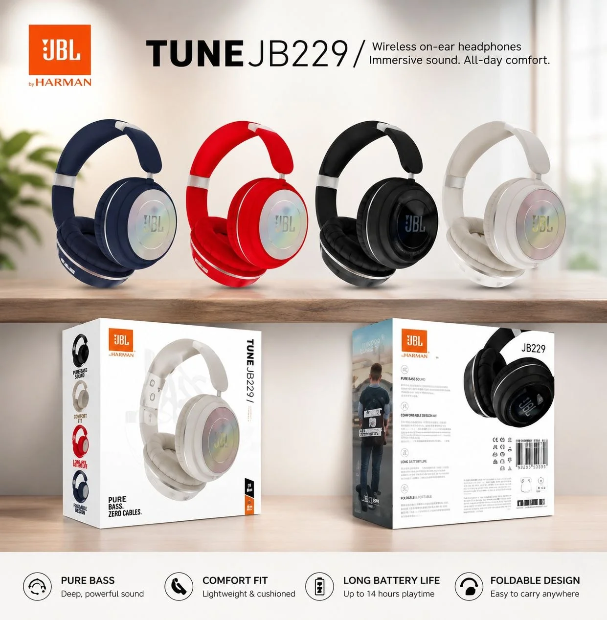 Наушники беспроводные HARMAN TUNE JB229 Bluetooth