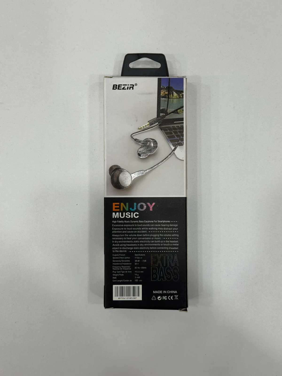 Наушники проводные EARPHONE BZ-112 1.2M 3.5мм с Микрфоном 