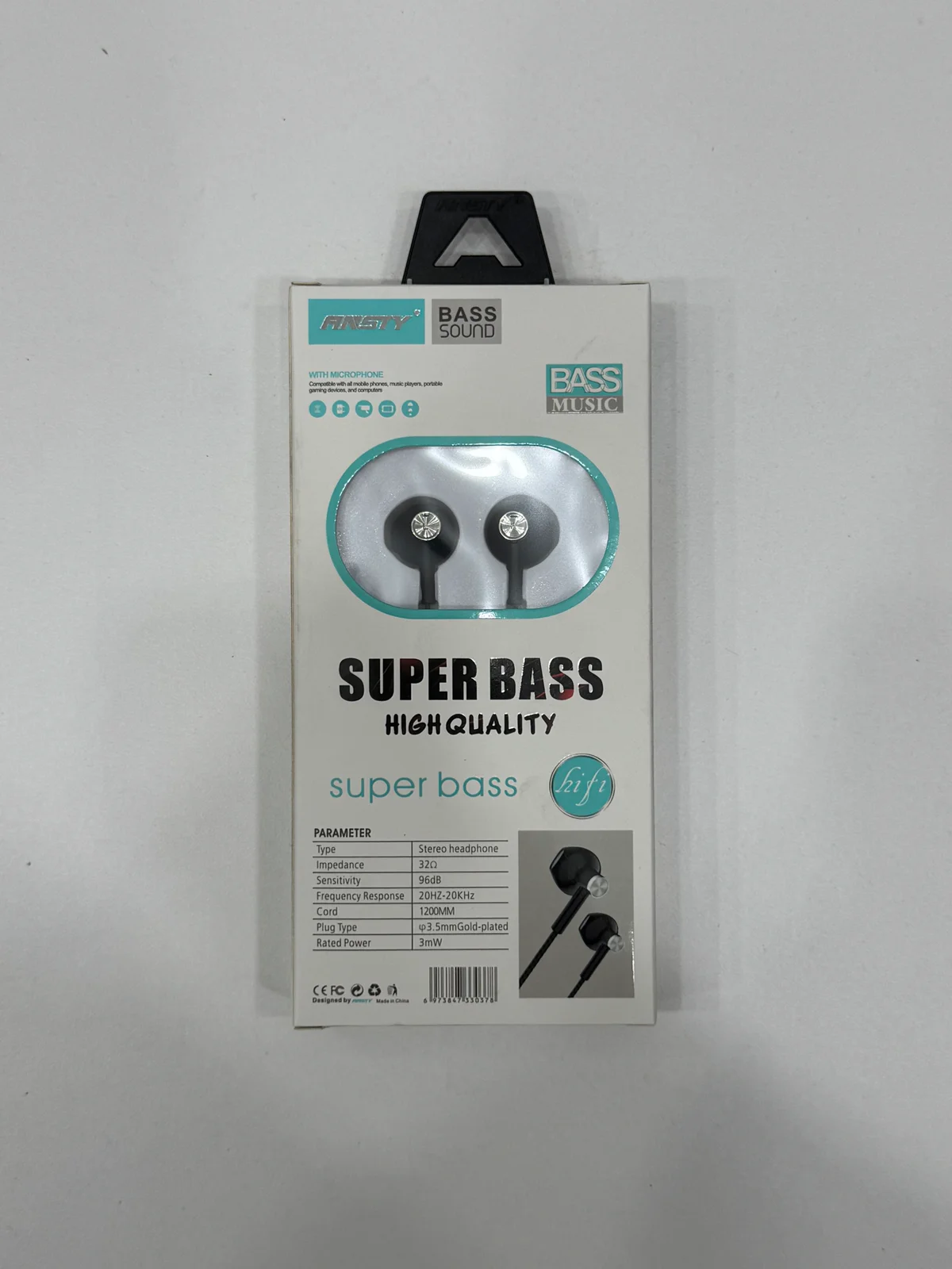 Наушники проводные EARPHONE E-004 1.2M 3.5мм с Микрфоном 
