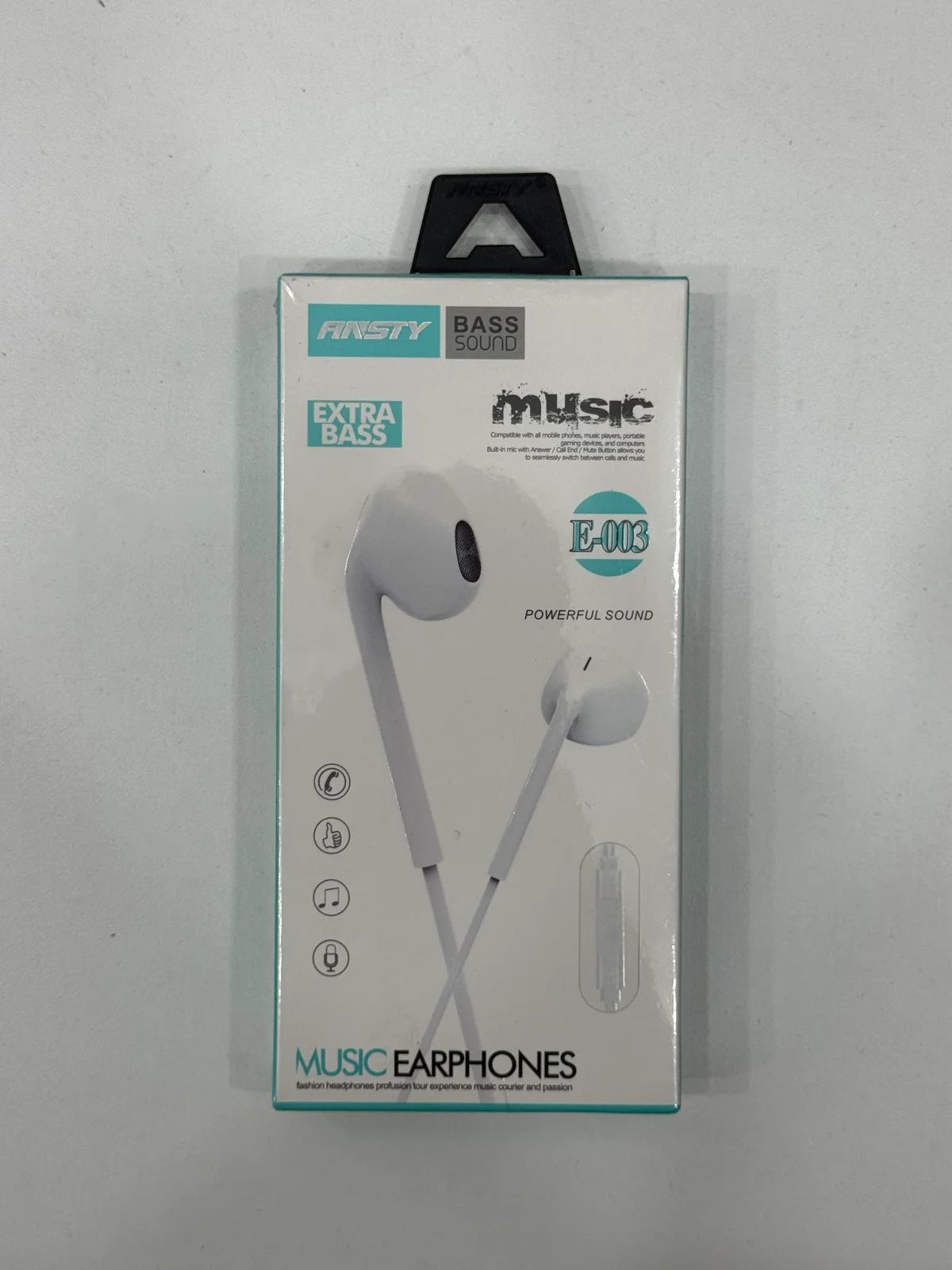 Наушники проводные EARPHONE E-003 1.2M 3.5мм с Микрфоном 