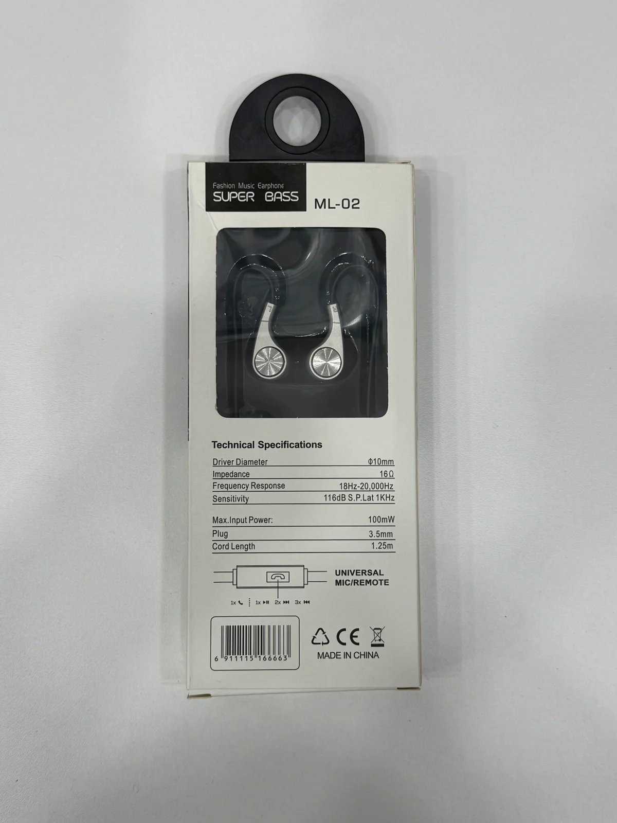 Наушники проводные EARPHONE ML02 1.2M 3.5мм с Микрфоном