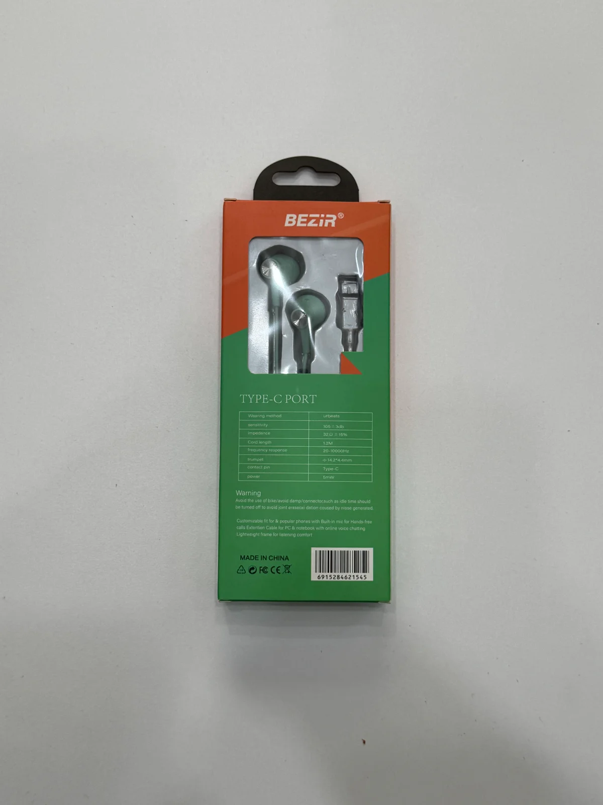 Наушники проводные BZ-115 EARPHONE 1.2м Type-C с микрофоном 