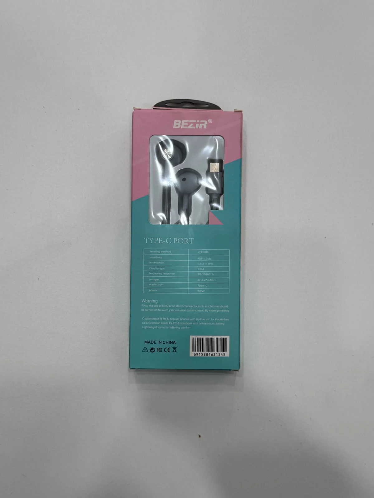 Наушники проводные BZ-115 EARPHONE 1.2м Type-C с микрофоном 