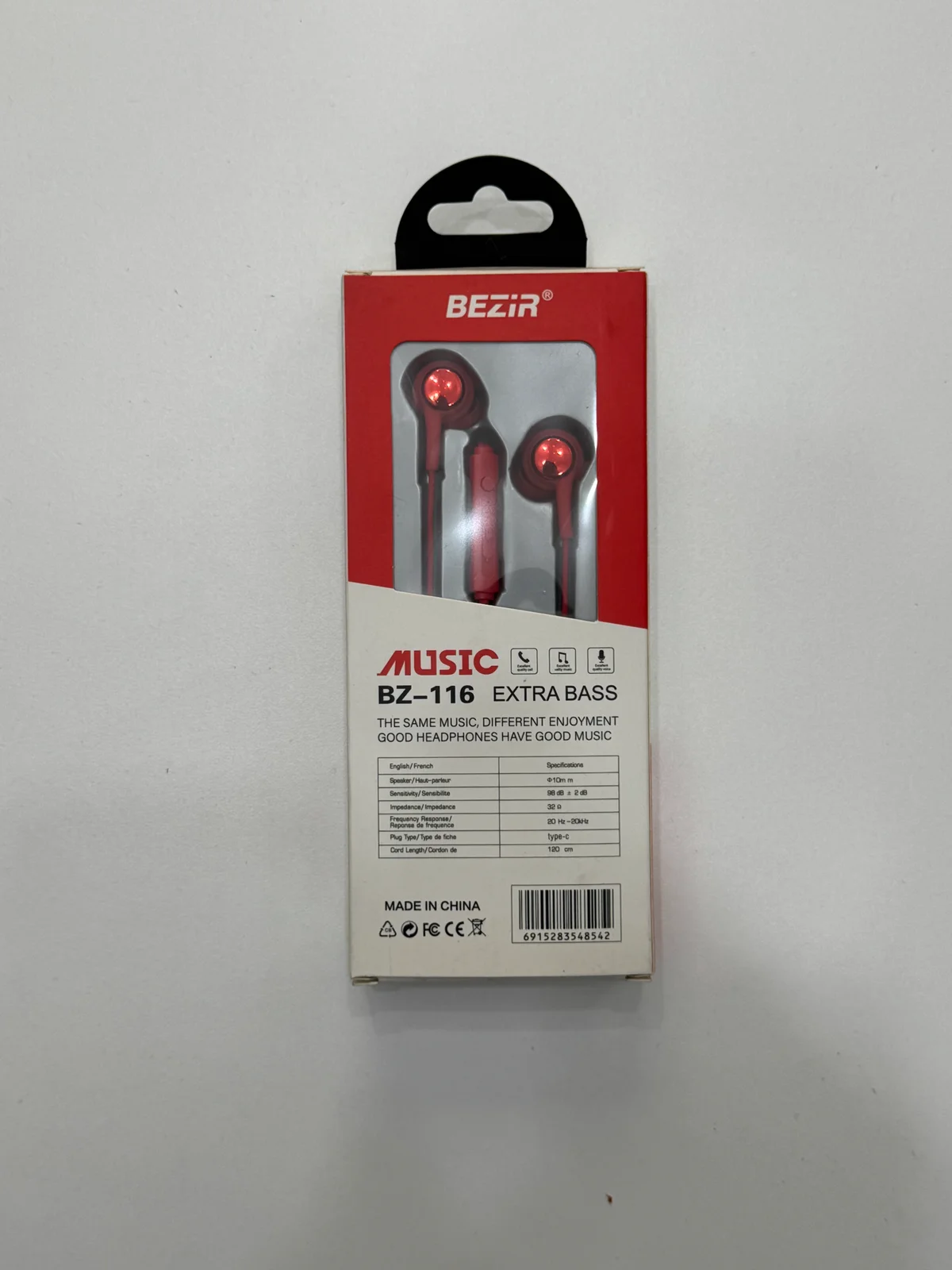Наушники проводные BZ-116 EARPHONE 1.2м Type-C с микрофоном 