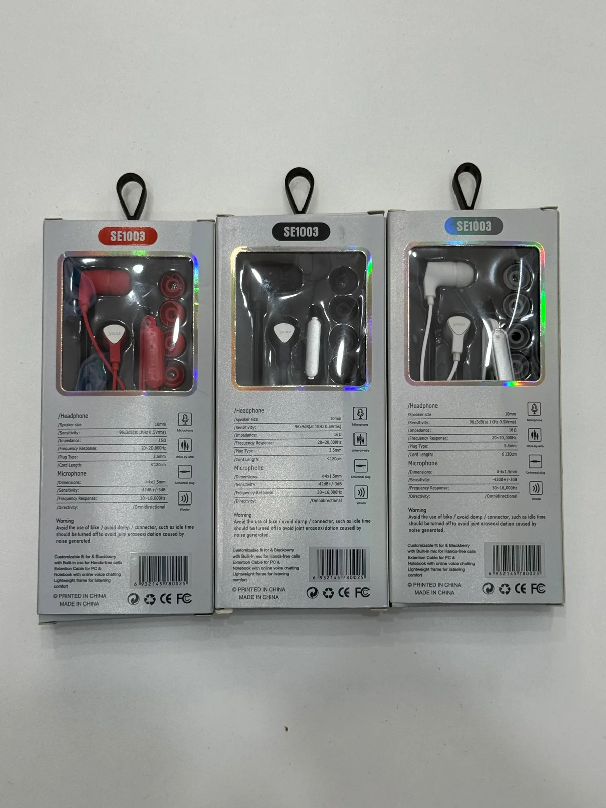 Наушники проводные SE1003 EARPHONE 1.2м 3.5мм с микрофоном 