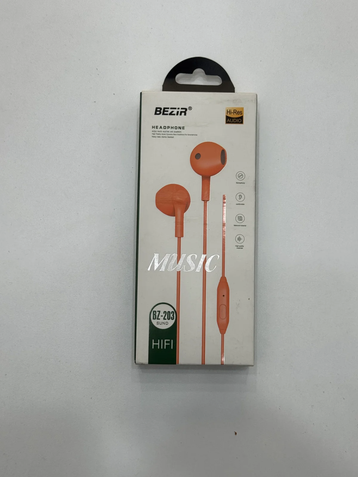 Наушники проводные BZ-203 EARPHONE 1.2м 3.5мм с микрофоном 