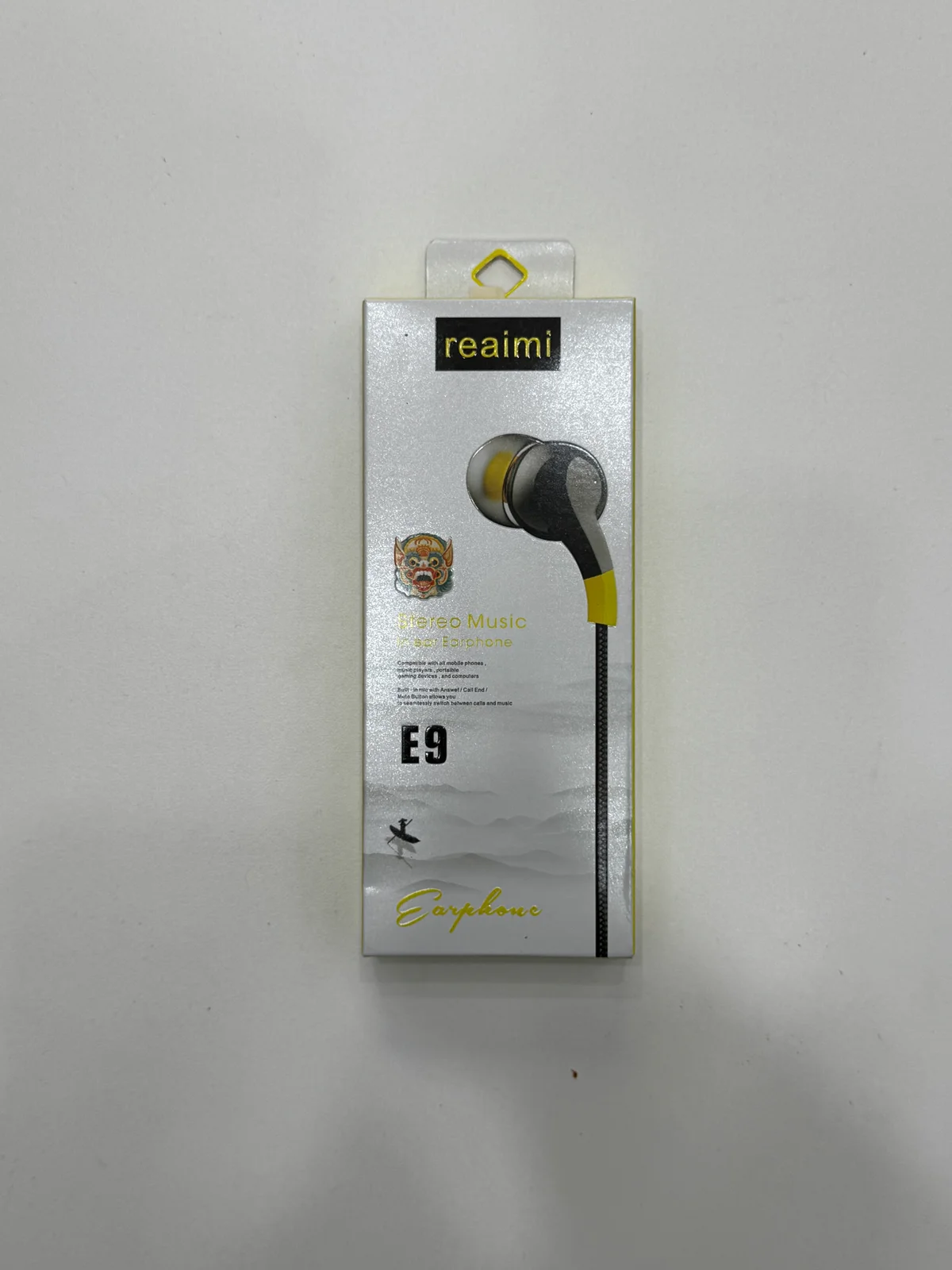 Наушники проводные E9 EARPHONE 1.2м 3.5мм с микрофоном 