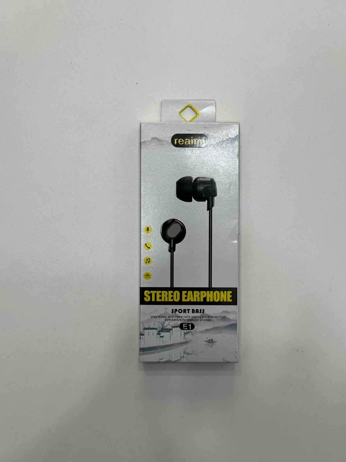 Наушники проводные E1 EARPHONE 1.2м 3.5мм с микрофоном 