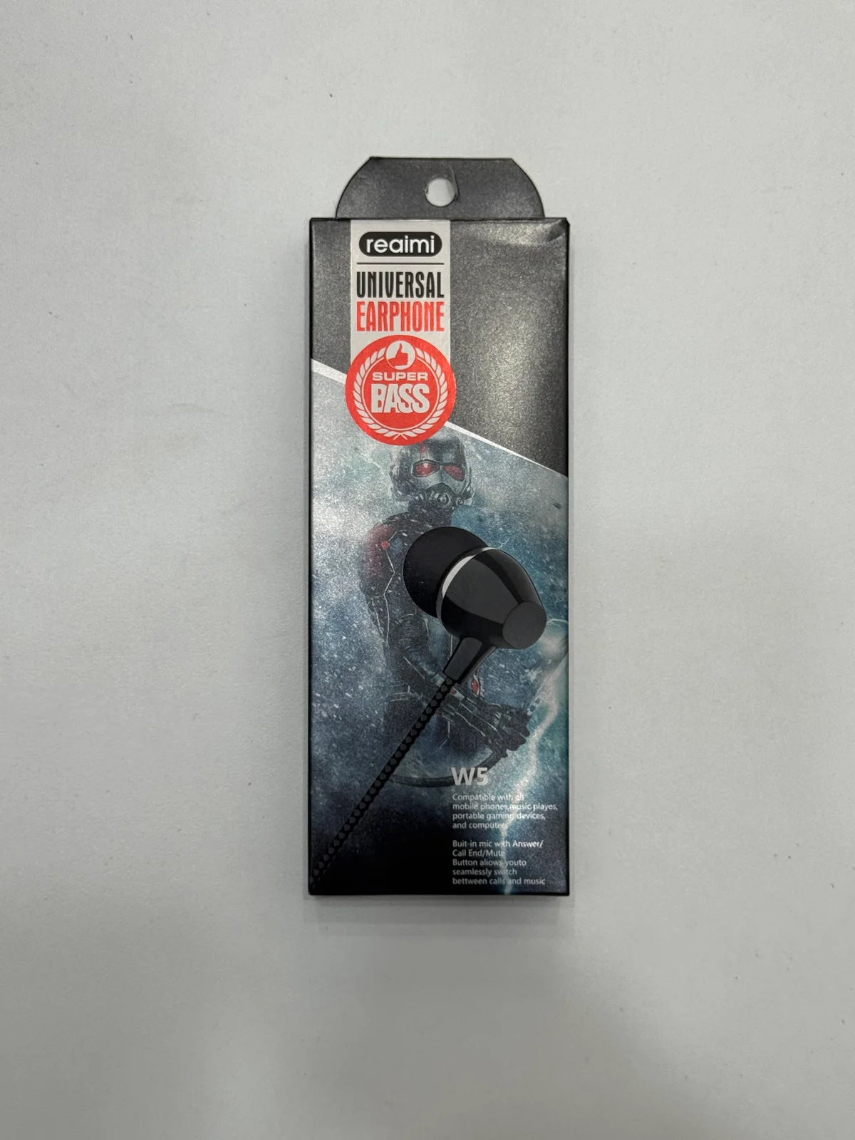 Наушники проводные W5 EARPHONE 1.2м 3.5мм с микрофоном