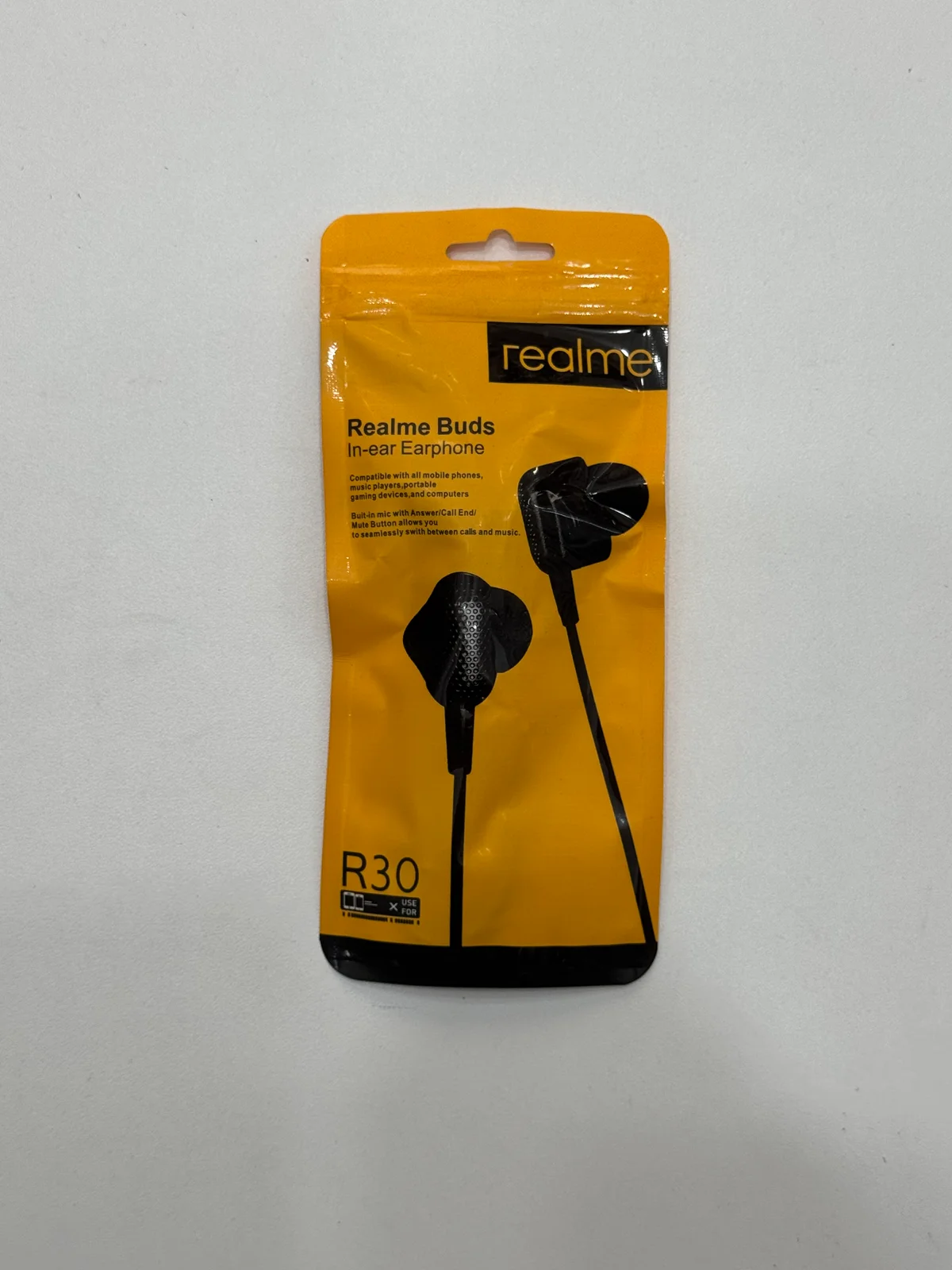 Наушники проводные R30 EARPHONE 1.2м 3.5мм с микрофоном