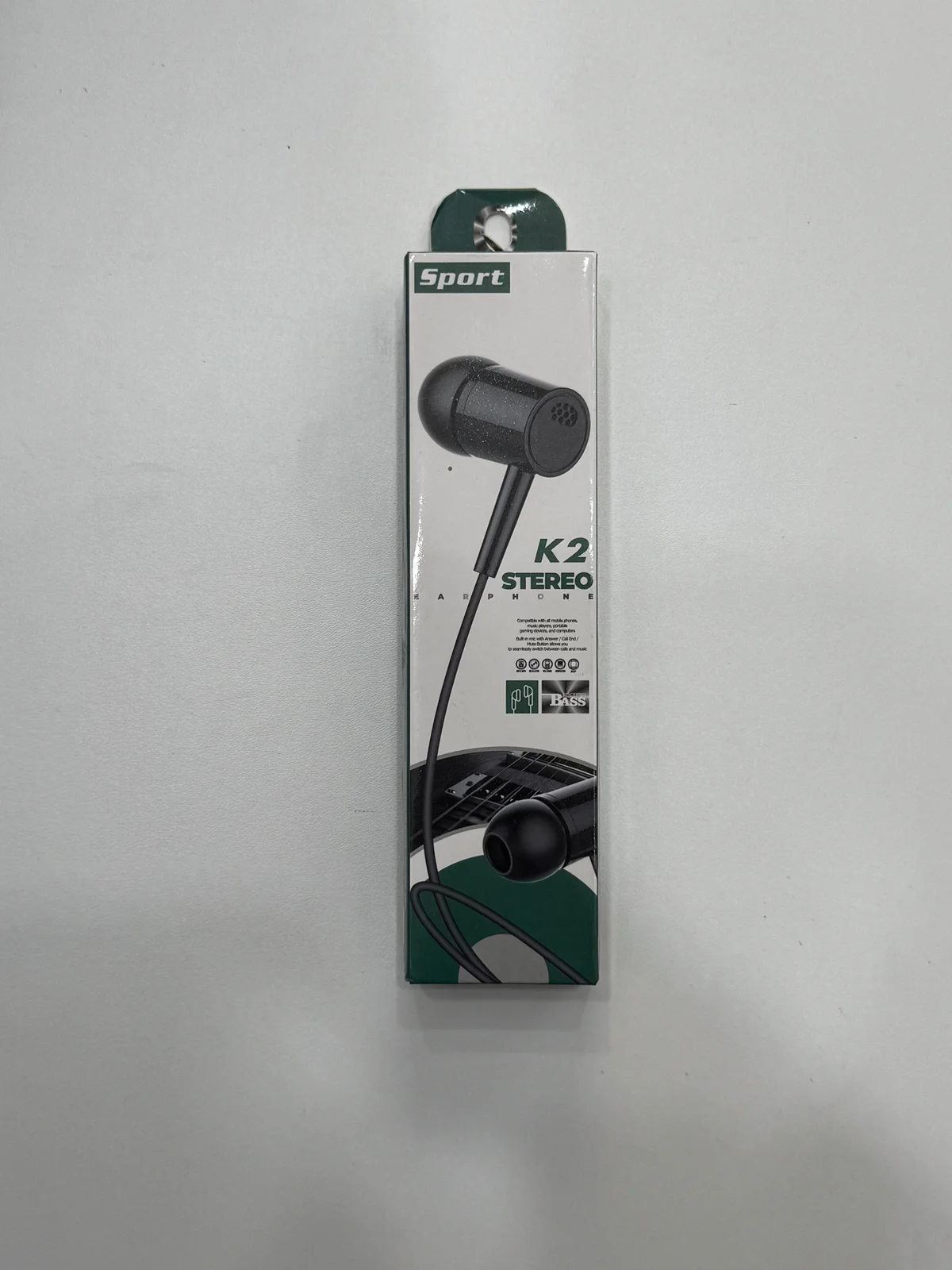 Наушники проводные K2 EARPHONE 1.2м 3.5мм с микрофоном