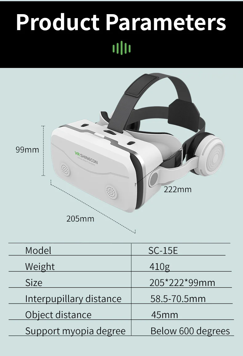 Очки виртуальной реальности SHINECON VR SC-G15E, OLED,