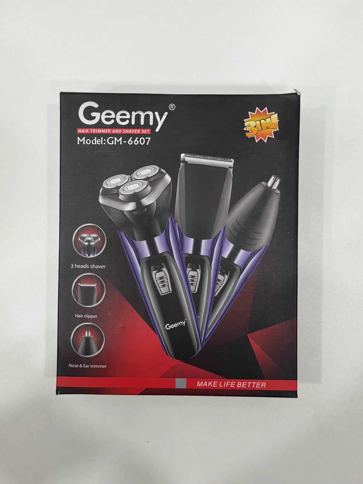 Триммер для бороды аккумуляторный GM-6607 3в1