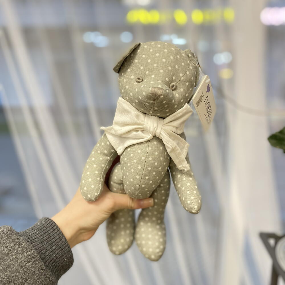 Мягкая коллекционная игрушка Мишка из льна